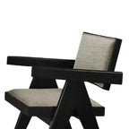 Lot de 2 fauteuils de salle à manger Royal Hampton, accoudoirs incurvés, pieds arrière inclinés, tissu gris