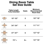 Table à manger en bois Dovelina 67 - Table de cuisine moderne du milieu du siècle - Table de salle à manger pour 6 personnes - Noyer