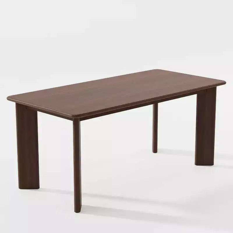 Table à manger en bois Dovelina 67 - Table de cuisine moderne du milieu du siècle - Table de salle à manger pour 6 personnes - Noyer