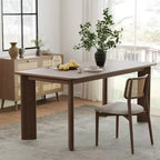 Table à manger en bois Dovelina 67 - Table de cuisine moderne du milieu du siècle - Table de salle à manger pour 6 personnes - Noyer