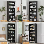 PexFix 41x31x16 Étagère/Meuble de Rangement en Bois sans Porte, Bibliothèque et Meuble de Bureau pour Cuisine, Chambre, Entrée, Salon, Salle à Manger, Noir