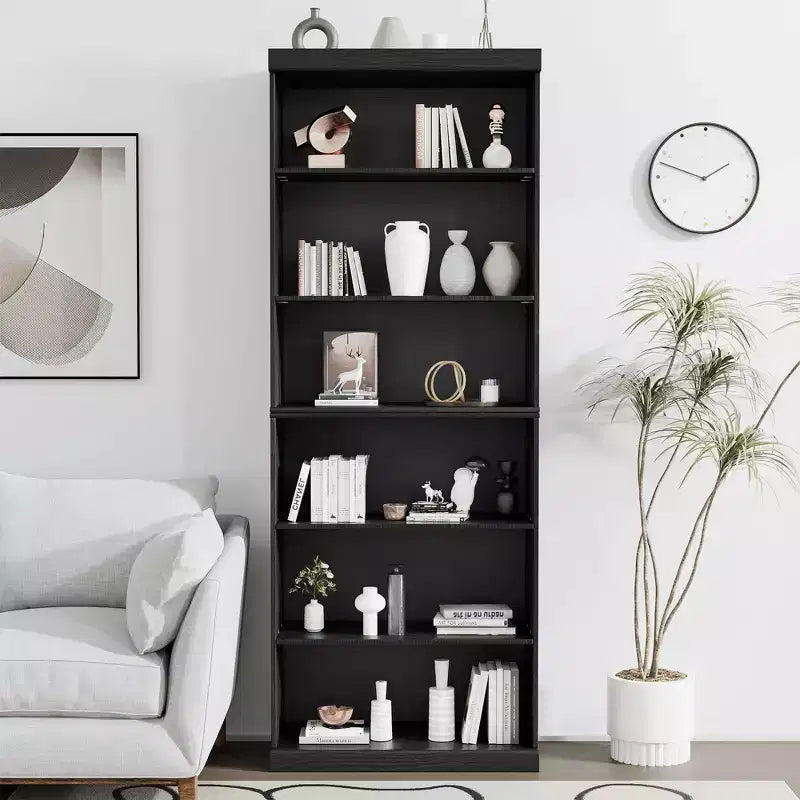 PexFix 41x31x16 Étagère/Meuble de Rangement en Bois sans Porte, Bibliothèque et Meuble de Bureau pour Cuisine, Chambre, Entrée, Salon, Salle à Manger, Noir
