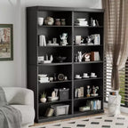 PexFix 41x31x16 Étagère/Meuble de Rangement en Bois sans Porte, Bibliothèque et Meuble de Bureau pour Cuisine, Chambre, Entrée, Salon, Salle à Manger, Noir