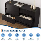 Commode 6 tiroirs pour chambre à coucher, commode de milieu de siècle de 120 cm de large, commode TV en bois, pour chambre à coucher, salon, couloir