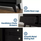 Commode 6 tiroirs pour chambre à coucher, commode de milieu de siècle de 120 cm de large, commode TV en bois, pour chambre à coucher, salon, couloir