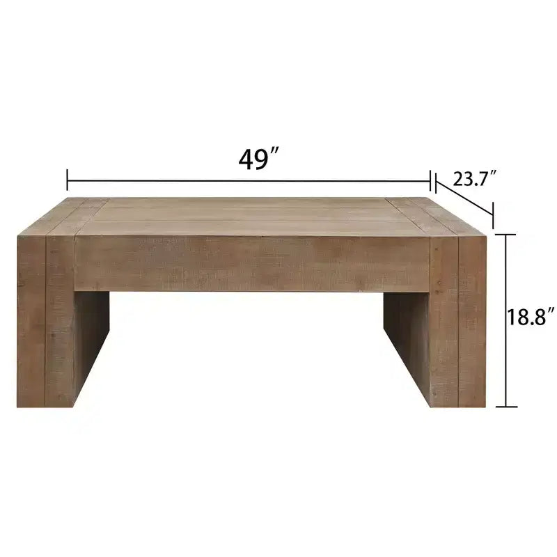 Homy Casa Table basse 49 en bois d'ingénierie rustique pour salon, Marron naturel