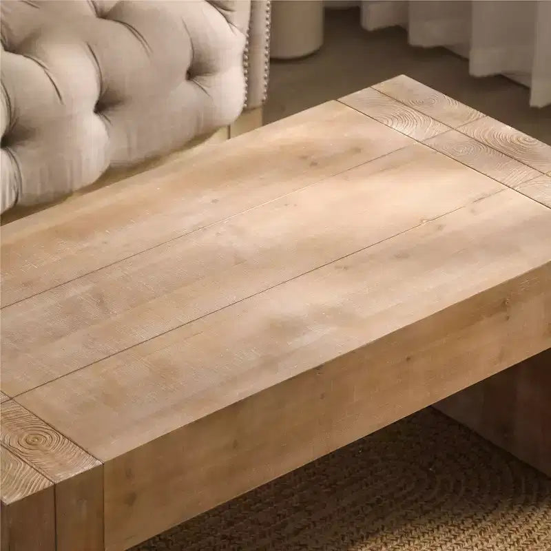 Homy Casa Table basse 49 en bois d'ingénierie rustique pour salon, Marron naturel