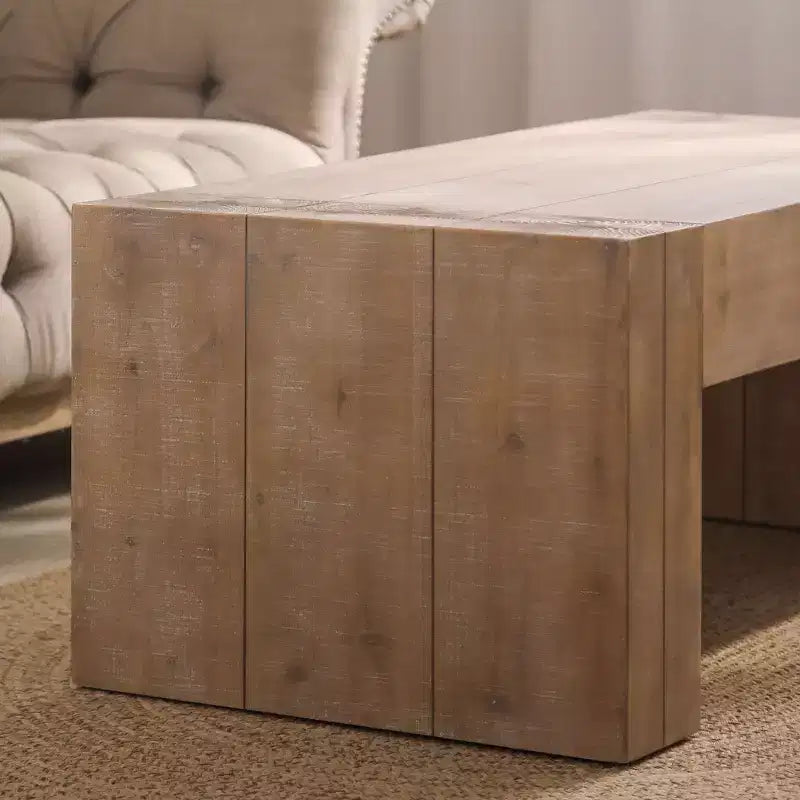 Homy Casa Table basse 49 en bois d'ingénierie rustique pour salon, Marron naturel