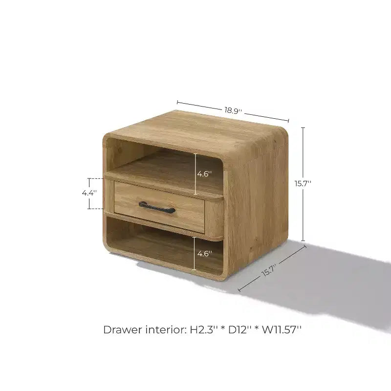 Table de chevet LuxenHome avec tiroir, 39,9 cm de haut, Chêne clair, Table d'appoint pour chambre à coucher, salon, marron