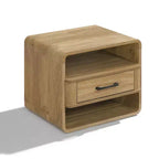 Table de chevet LuxenHome avec tiroir, 39,9 cm de haut, Chêne clair, Table d'appoint pour chambre à coucher, salon, marron
