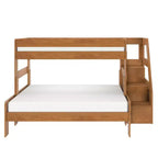 Lit superposé Max & Lily Modern Farmhouse double XL sur grand lit avec escalier