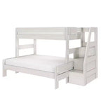 Lit superposé Max & Lily Modern Farmhouse double XL sur grand lit avec escalier