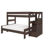Lit superposé Max & Lily Modern Farmhouse double XL sur grand lit avec escalier