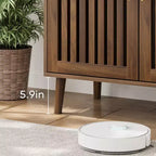 Homy Casa Meuble de Rangement Moderne à Lattes 2 Portes avec Construction en MDF et Panneaux de Particules, Buffet d'Appoint pour Salon et Entrée, Noyer