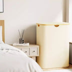 Panier à linge 2 compartiments avec 2 sacs amovibles, panier pliable 160L avec couvercle et poignées en bambou SpaceAid