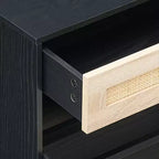 Meuble à chaussures avec étagère réglable et amovible à 3 positions, organiseur de chaussures autoportant moderne, range-chaussures à 2 portes abattantes avec tiroir, noir+chêne
