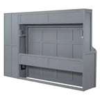 Lit escamotable grand lit/Queen, lit mural d'armoire en bois avec placard et tiroirs, lit pliant pour chambre d'amis, petite chambre