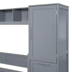 Lit escamotable grand lit/Queen, lit mural d'armoire en bois avec placard et tiroirs, lit pliant pour chambre d'amis, petite chambre