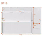 Lit escamotable grand lit/Queen, lit mural d'armoire en bois avec placard et tiroirs, lit pliant pour chambre d'amis, petite chambre