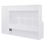 Lit escamotable grand lit/Queen, lit mural d'armoire en bois avec placard et tiroirs, lit pliant pour chambre d'amis, petite chambre