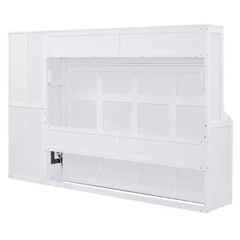 Lit escamotable grand lit/Queen, lit mural d'armoire en bois avec placard et tiroirs, lit pliant pour chambre d'amis, petite chambre