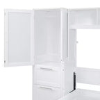 Lit escamotable grand lit/Queen, lit mural d'armoire en bois avec placard et tiroirs, lit pliant pour chambre d'amis, petite chambre