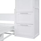 Lit escamotable grand lit/Queen, lit mural d'armoire en bois avec placard et tiroirs, lit pliant pour chambre d'amis, petite chambre