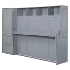 Lit escamotable grand lit/Queen, lit mural d'armoire en bois avec placard et tiroirs, lit pliant pour chambre d'amis, petite chambre