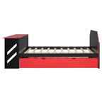 Lit de repos Luxystar pleine grandeur avec bureau intégré, chargement USB et lit gigogne double, lit multifonctionnel peu encombrant pour chambre d'amis et jeux