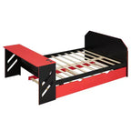 Lit de repos Luxystar pleine grandeur avec bureau intégré, chargement USB et lit gigogne double, lit multifonctionnel peu encombrant pour chambre d'amis et jeux