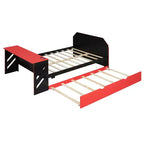 Lit de repos Luxystar pleine grandeur avec bureau intégré, chargement USB et lit gigogne double, lit multifonctionnel peu encombrant pour chambre d'amis et jeux