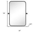 HomeRoots Lot de deux miroirs d'appoint de 32 po avec cadre en métal noir