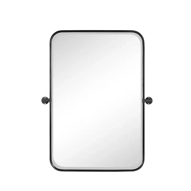 HomeRoots Lot de deux miroirs d'appoint de 32 po avec cadre en métal noir