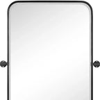 HomeRoots Lot de deux miroirs d'appoint de 32 po avec cadre en métal noir