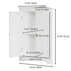 Meuble de Rangement d'Angle, Organisateur Étroit Moderne avec Étagère Réglable, 2 Portes avec Boutons Argentés, Meuble Bas pour Salon et Cuisine