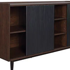 GDFStudio Duane, buffet/bahut moderne mi-siècle à 2 portes avec pieds en métal, 149,86 cm