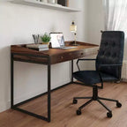 HomeStock - Chaise de bureau pivotante à hauteur réglable, assise en mousse blanche, hauteur 91 cm