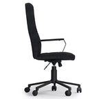 HomeStock - Chaise de bureau pivotante à hauteur réglable, assise en mousse blanche, hauteur 91 cm