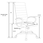 HomeStock - Chaise de bureau en similicuir brun, hauteur et inclinaison réglables, 91 cm H