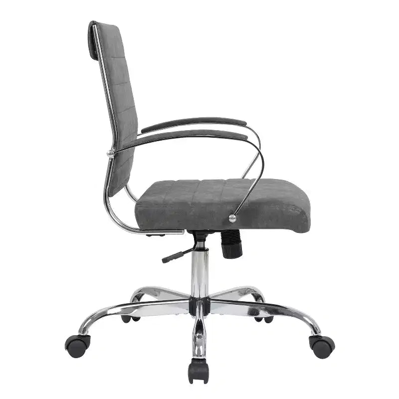 HomeStock Chaise de bureau à hauteur fixe de 98 cm, en similicuir noir, avec roulettes