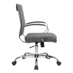 HomeStock Chaise de bureau à hauteur fixe de 98 cm, en similicuir noir, avec roulettes