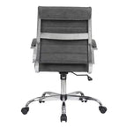 HomeStock Chaise de bureau à hauteur fixe de 98 cm, en similicuir noir, avec roulettes