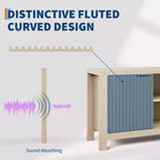 Meuble TV cannelé pour téléviseur de 65 pouces, console moderne avec étagères ouvertes, meuble de divertissement robuste, pour salon, chambre à coucher