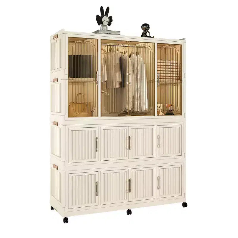 Organisateur de rangement Whisen pour penderie, commode à vêtements, 9 portes magnétiques - 9 cubes et 1 tringle à suspendre, 6 cintres