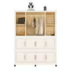 Organisateur de rangement Whisen pour penderie, commode à vêtements, 9 portes magnétiques - 9 cubes et 1 tringle à suspendre, 6 cintres