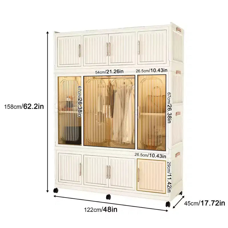 Organisateur de rangement Whisen pour penderie, commode à vêtements, 9 portes magnétiques - 9 cubes et 1 tringle à suspendre, 6 cintres