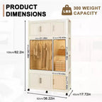Organisateur de rangement Whisen pour penderie, commode à vêtements, 9 portes magnétiques - 9 cubes et 1 tringle à suspendre, 6 cintres