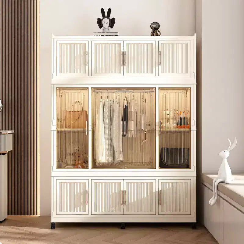 Organisateur de rangement Whisen pour penderie, commode à vêtements, 9 portes magnétiques - 9 cubes et 1 tringle à suspendre, 6 cintres