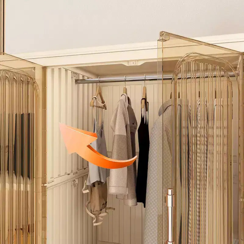 Organisateur de rangement Whisen pour penderie, commode à vêtements, 9 portes magnétiques - 9 cubes et 1 tringle à suspendre, 6 cintres