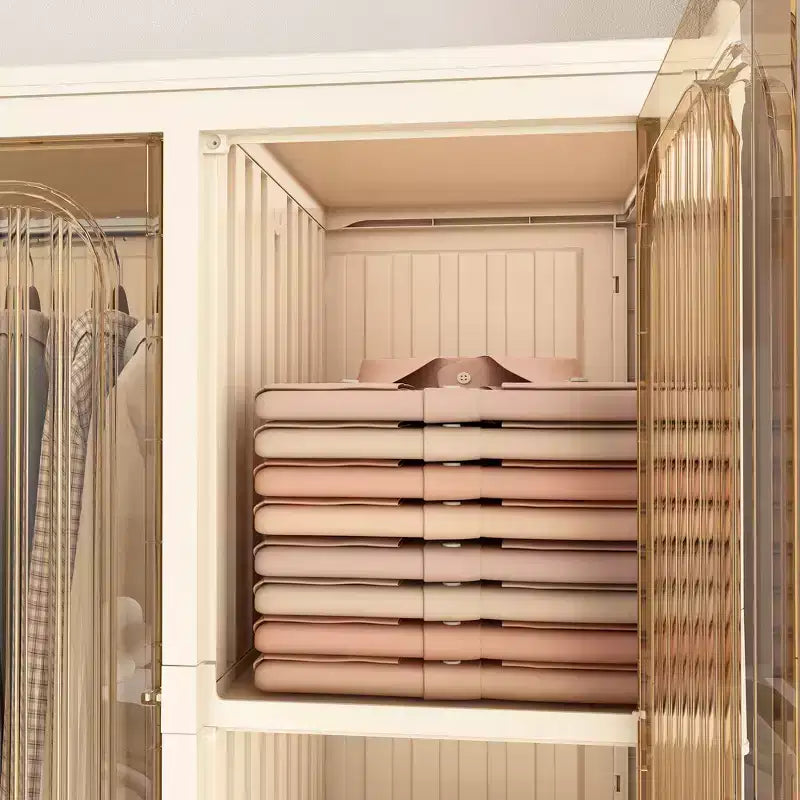 Organisateur de rangement Whisen pour penderie, commode à vêtements, 9 portes magnétiques - 9 cubes et 1 tringle à suspendre, 6 cintres